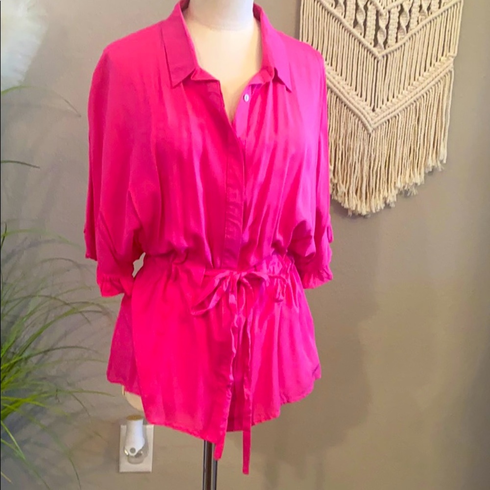 Pink draw string blouse (never worn)